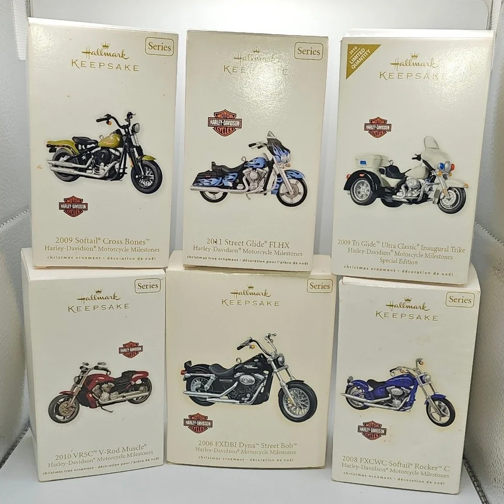 Hallmark Keepsake Harley-Davidson Motorcycle Milestones Ornaments Set 6 2006-11